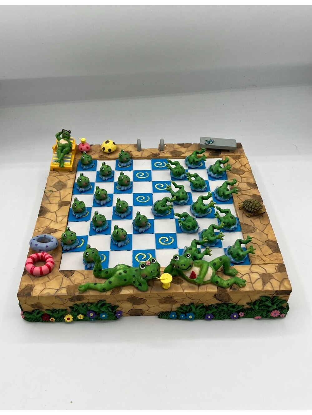Lawns & Tortoise & Hares Oh My! Checker Set with Frog Playing Pieces Used In Box